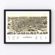 Roanoke Vintage Map 1891