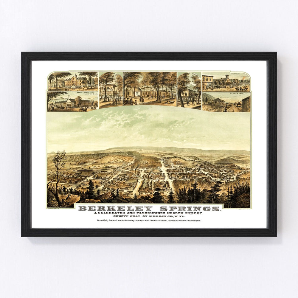 Berkeley Springs Vintage Map 1889