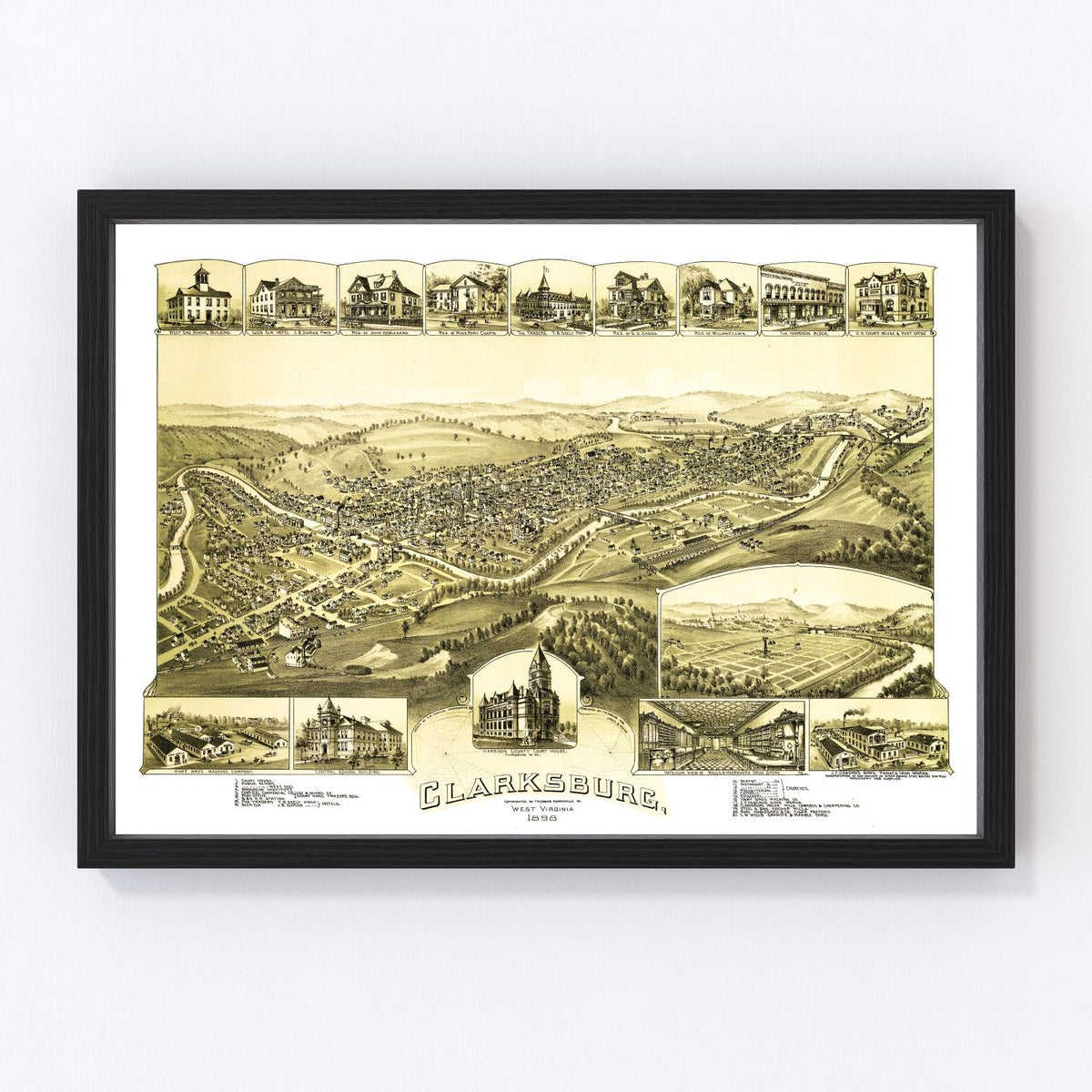 Clarksburg Vintage Map 1898