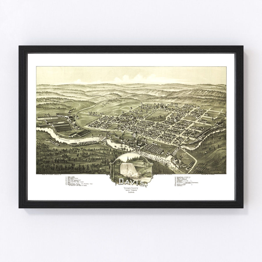 Vintage Map of Davis, West Virginia 1898