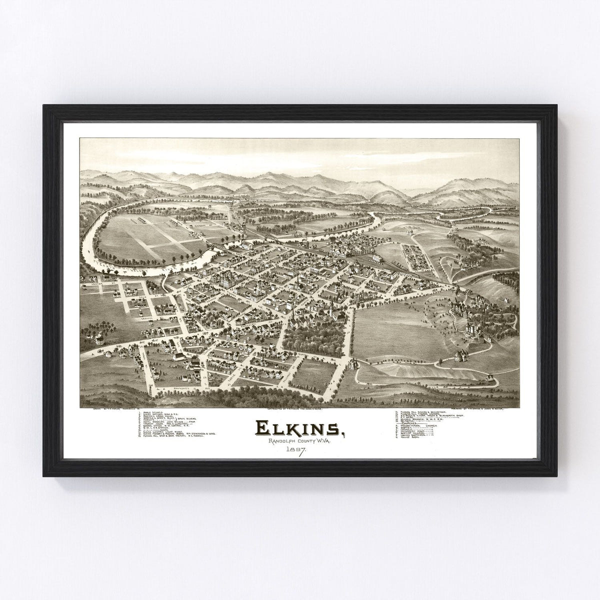Elkins Vintage Map 1897
