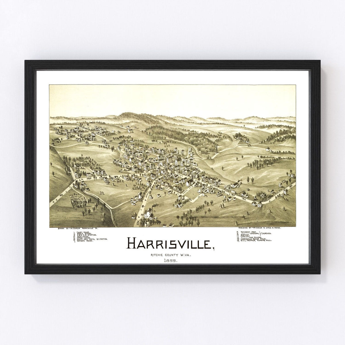 Harrisville Vintage Map 1899