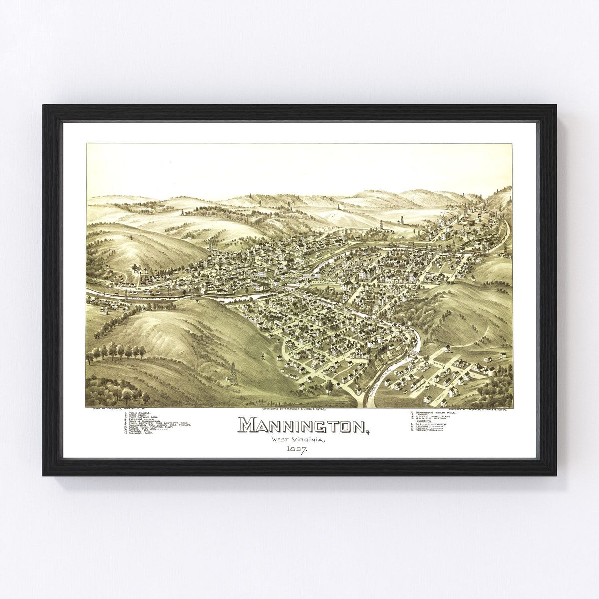 Mannington Vintage Map 1897