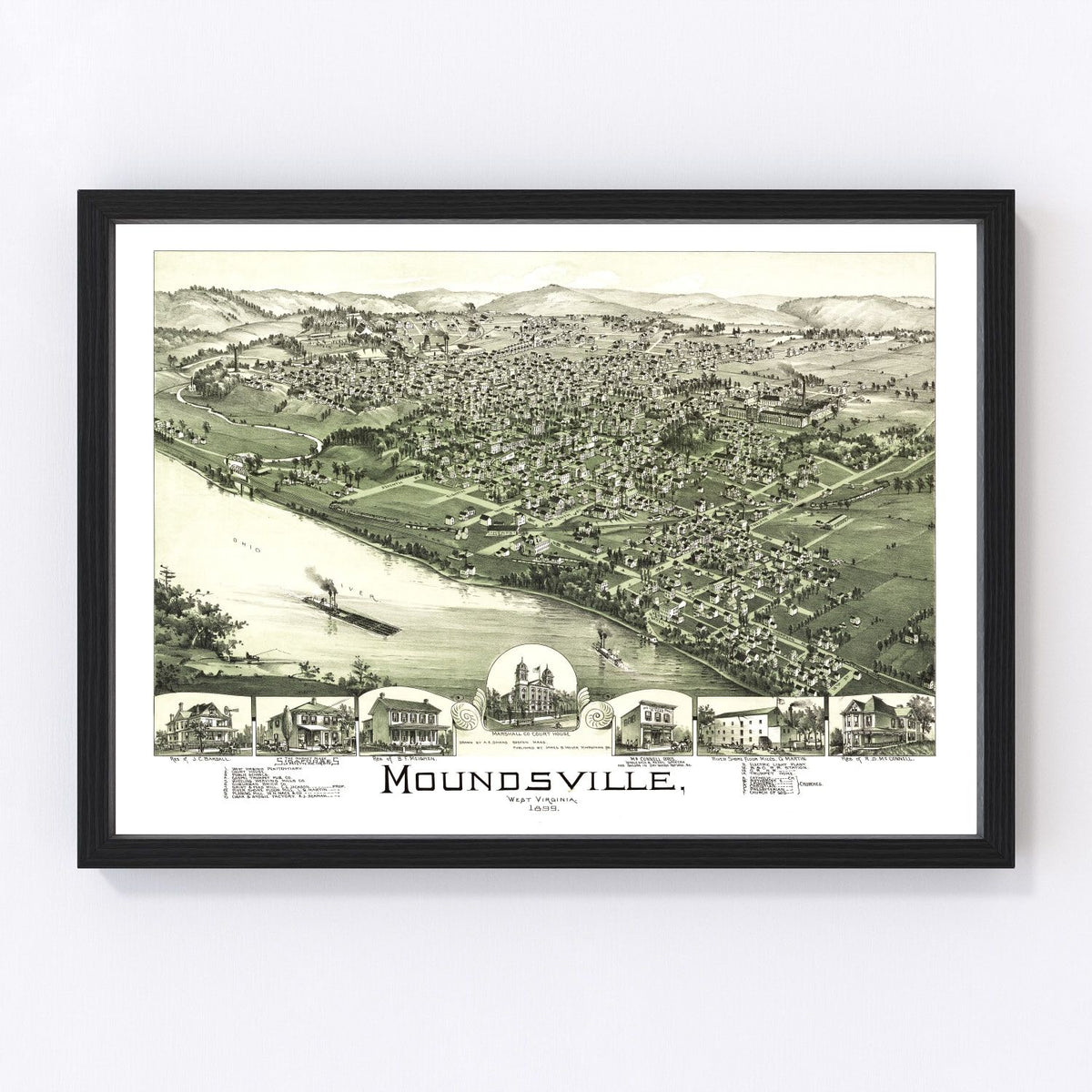 Moundsville Vintage Map 1899