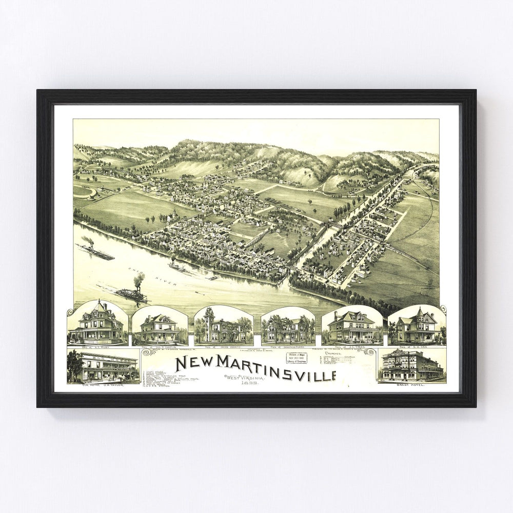 New Martinsville Vintage Map 1899