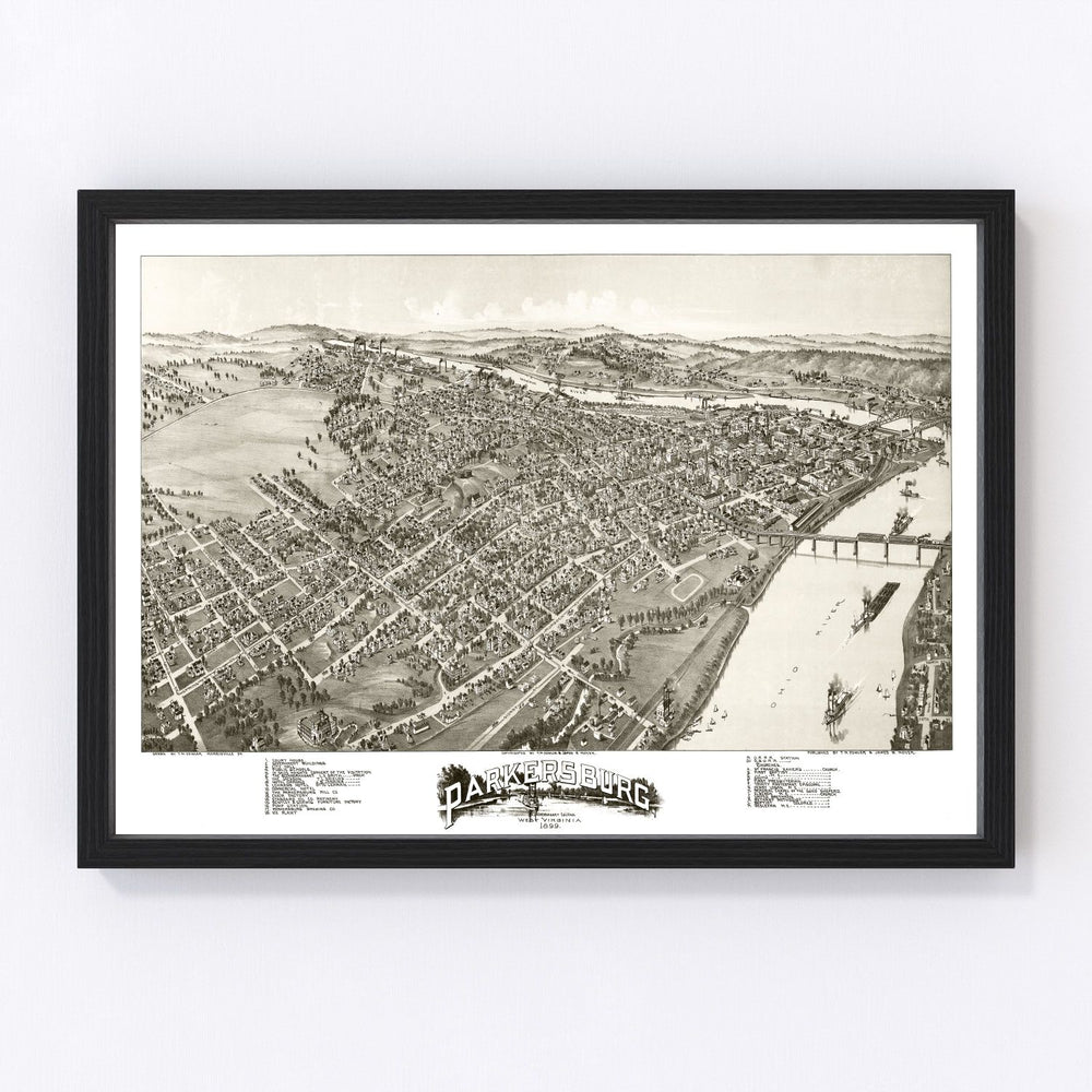 Parkersburg Vintage Map 1899
