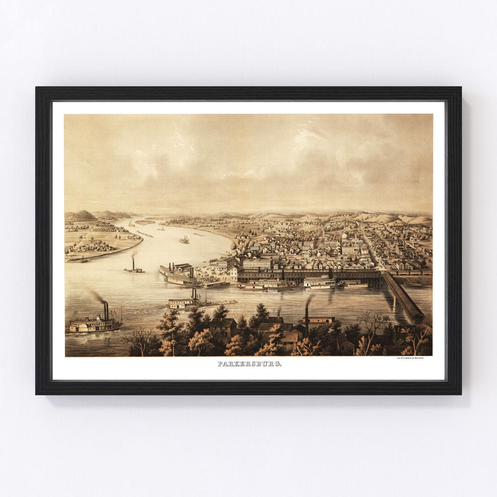 Parkersburg Vintage Map 1861
