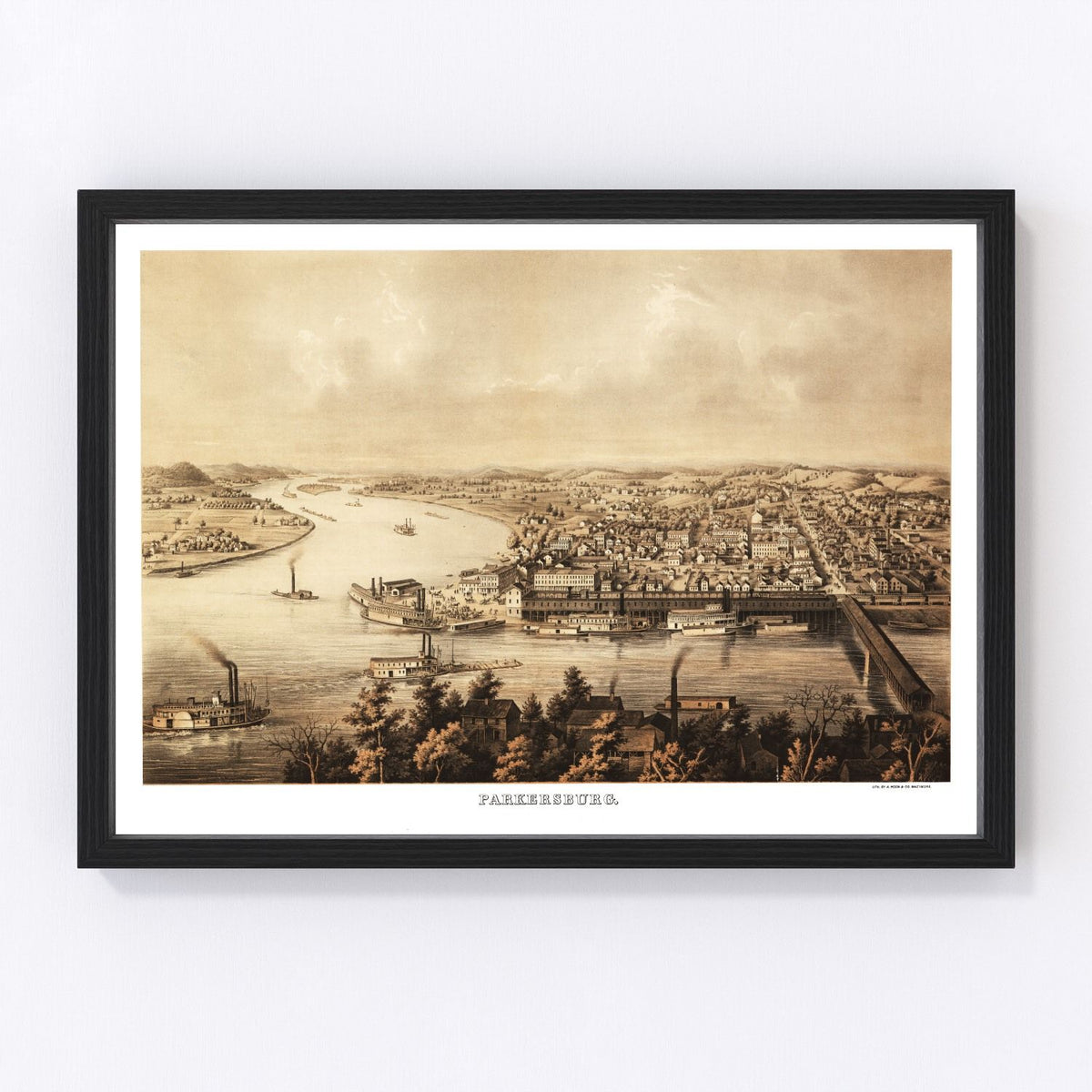 Parkersburg Vintage Map 1861