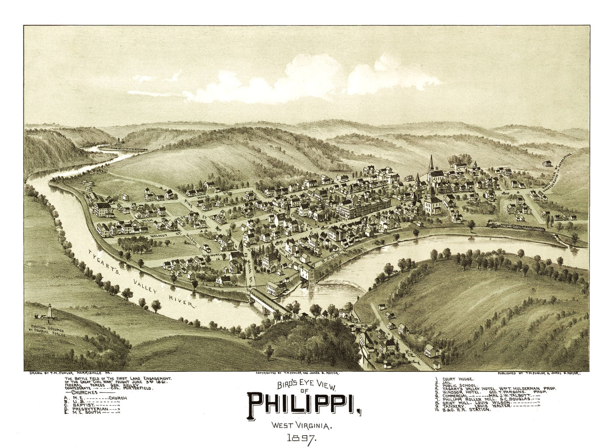 Preview of Vintage Map of Phillippi, West Virginia 1897