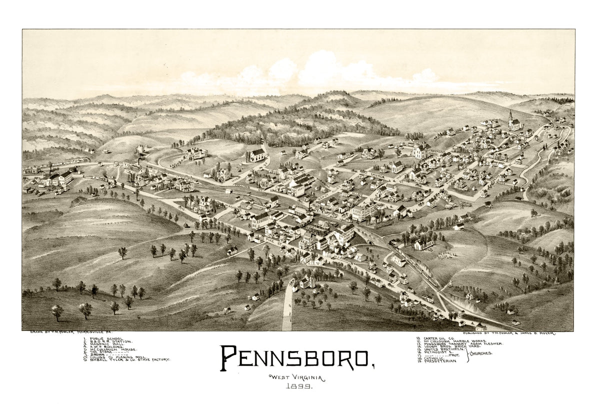 Preview of Vintage Map of Pennsboro, West Virginia 1899