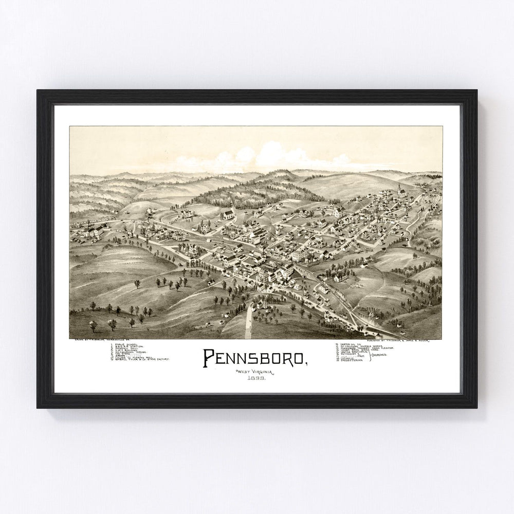 Pennsboro Vintage Map 1899