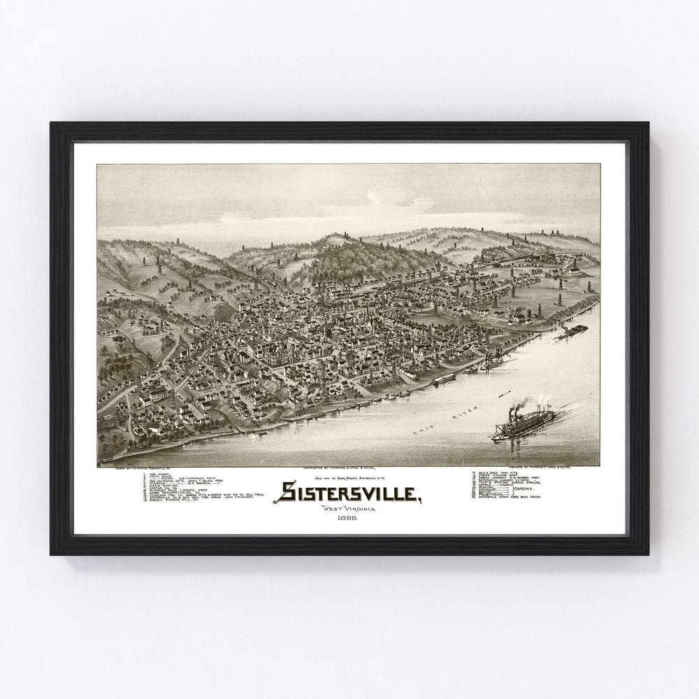 Sistersville Vintage Map 1896