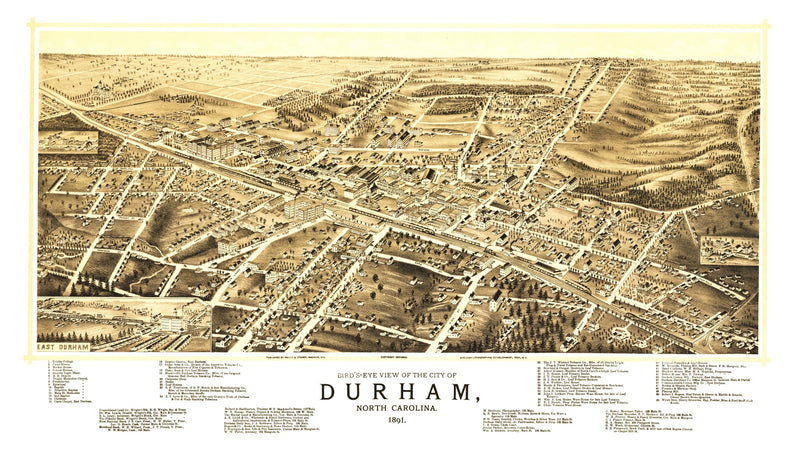 Size comparison using Vintage Map of Durham, North Carolina 1891