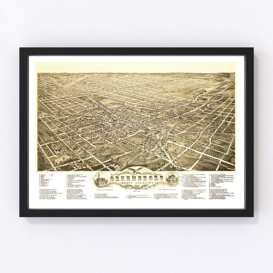 Greensboro Vintage Map 1891