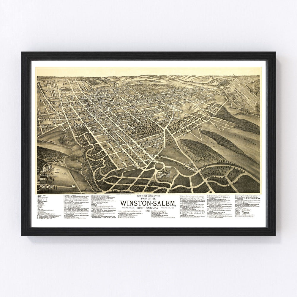 Winston-Salem Vintage Map 1891