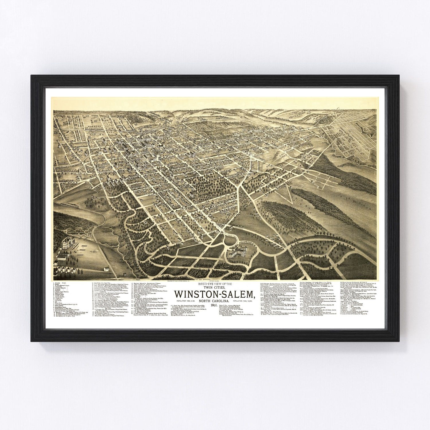 Winston-Salem Vintage Map 1891