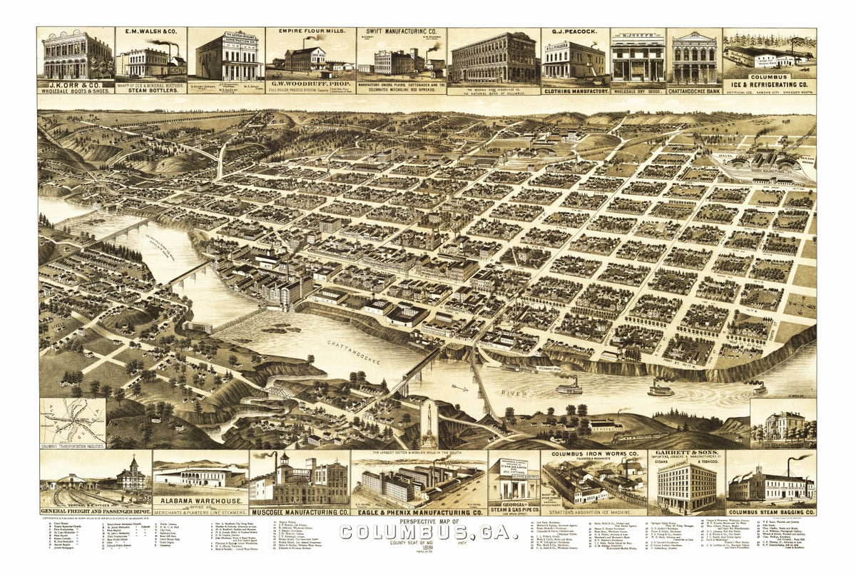Preview of Vintage Map of Columbus, Georgia 1886