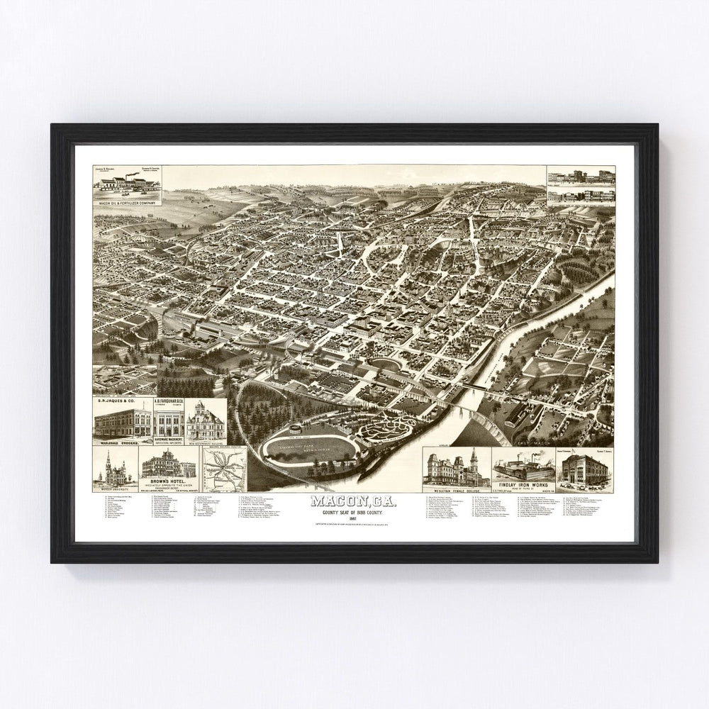 Macon Vintage Map 1887