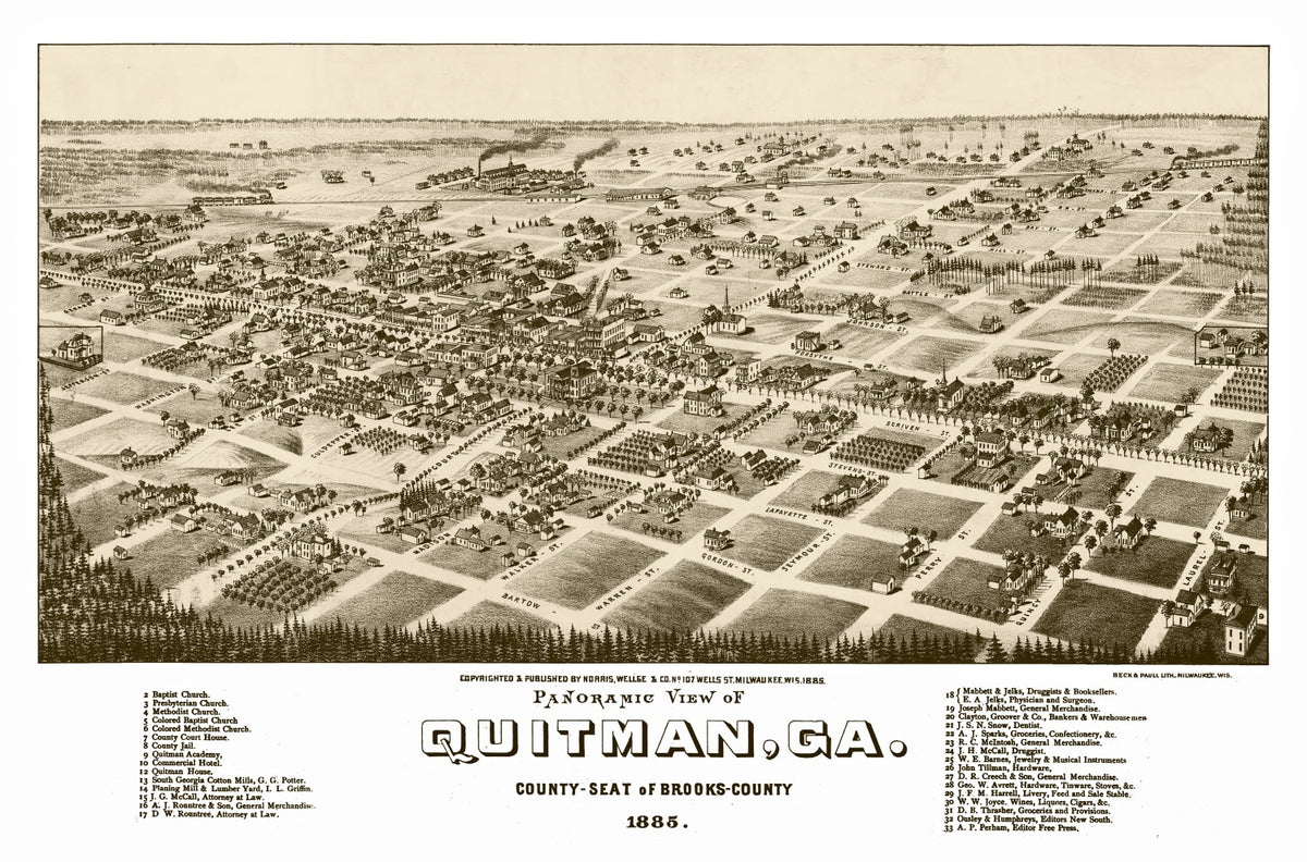 Preview of Vintage Map of Quitman, Georgia 1885