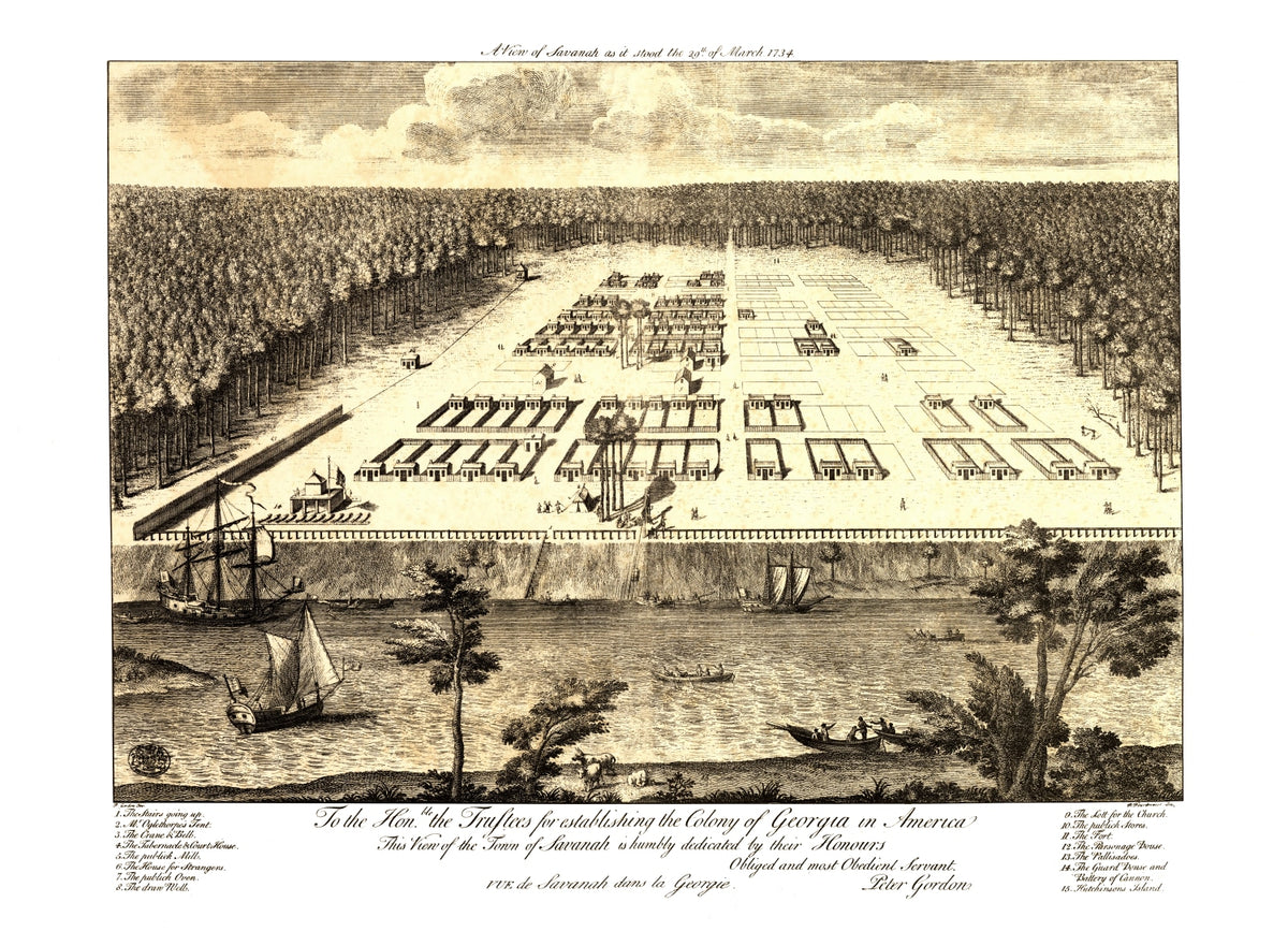 Preview of Vintage Map of Savannah, Georgia 1734