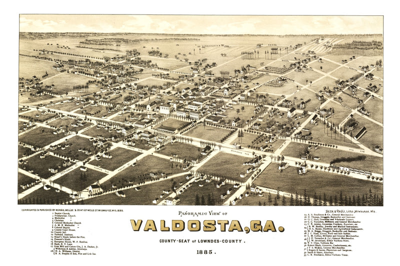 Size comparison using Vintage Map of Valdosta, Georgia 1885