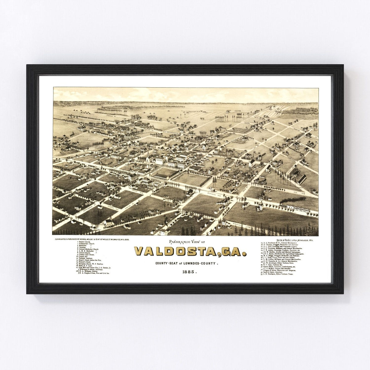 Valdosta Vintage Map 1885