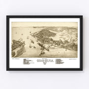 Cedar Key Vintage Map 1884