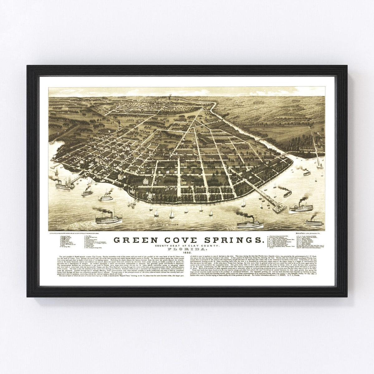 Green Cove Springs Vintage Map 1885