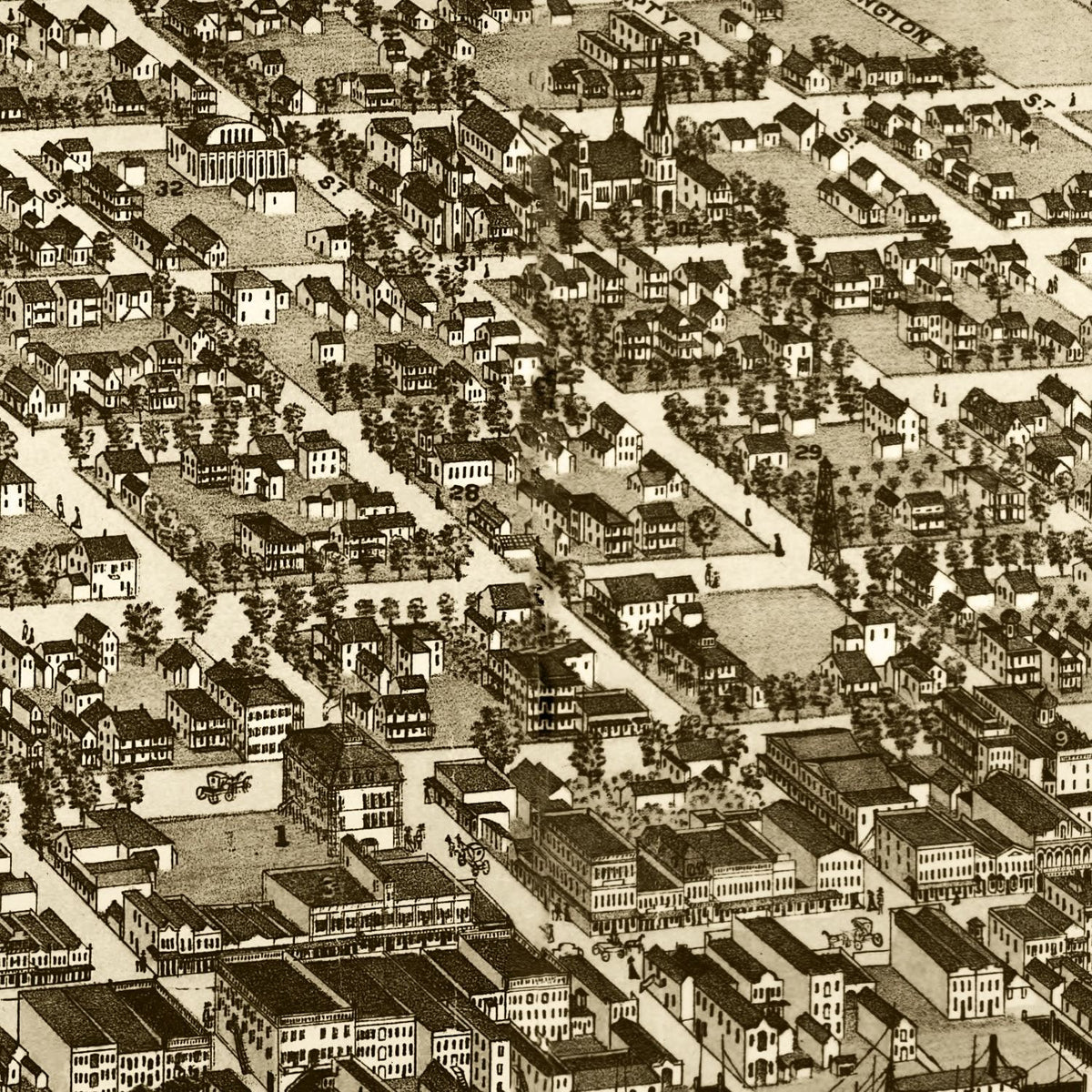 Restored historic details from the 1876 city map of Jacksonville, Florida