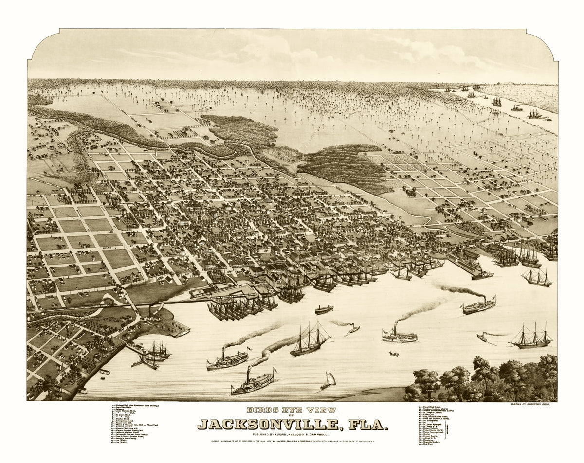Preview of Vintage Map of Jacksonville, Florida 1876