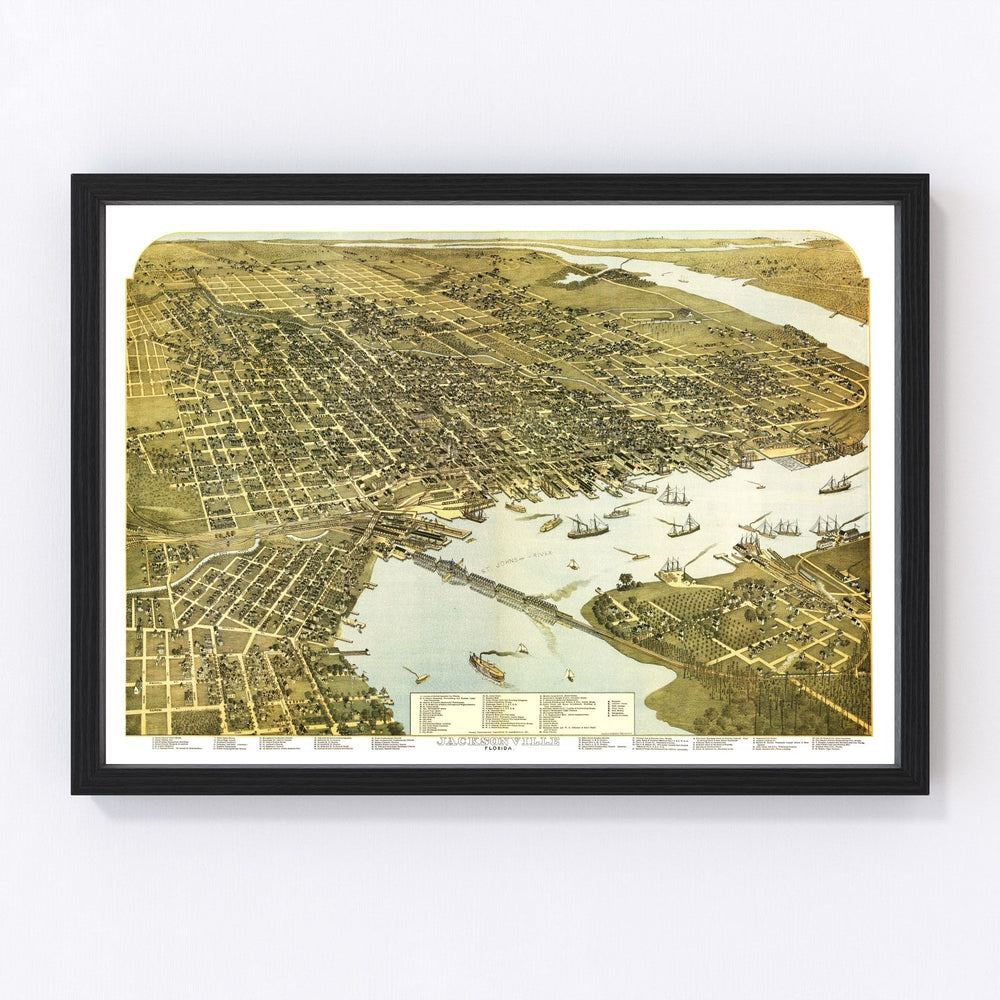 Jacksonville Vintage Map 1893