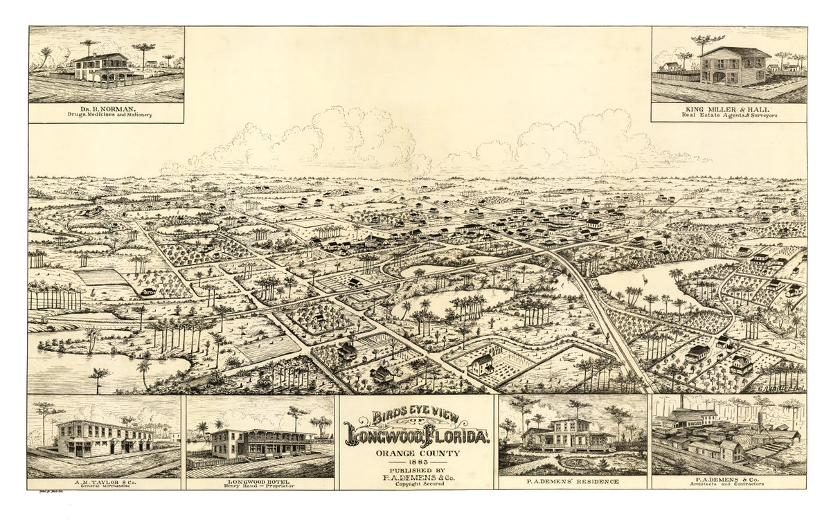 Preview of Vintage Map of Longwood, Florida 1885