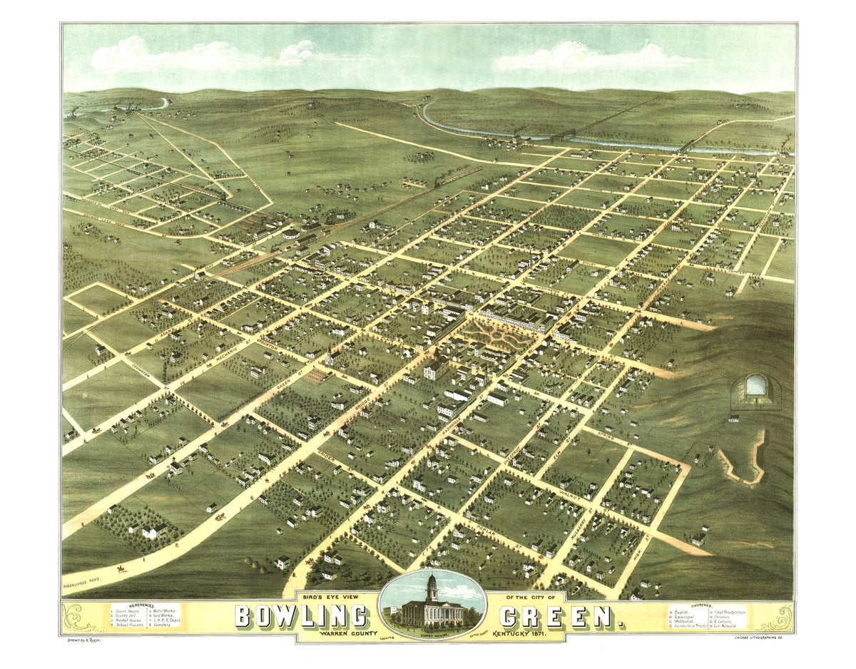 Preview of Vintage Map of Bowling Green, Kentucky 1871