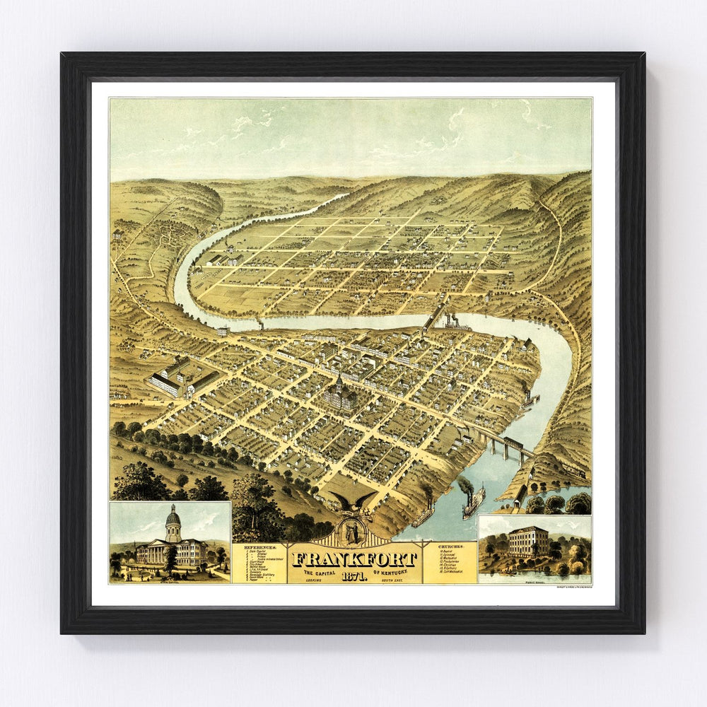 Frankfort Vintage Map 1871
