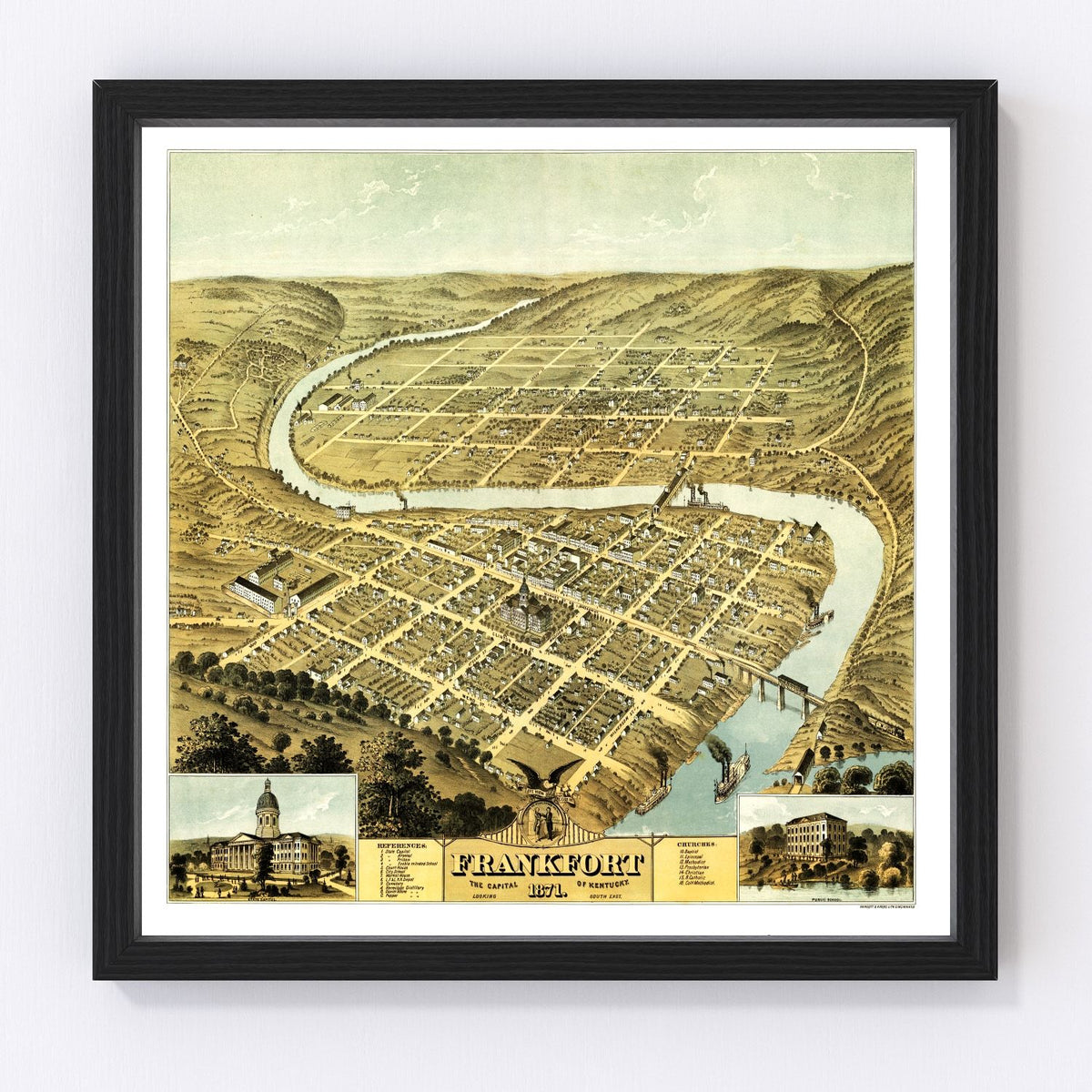 Frankfort Vintage Map 1871
