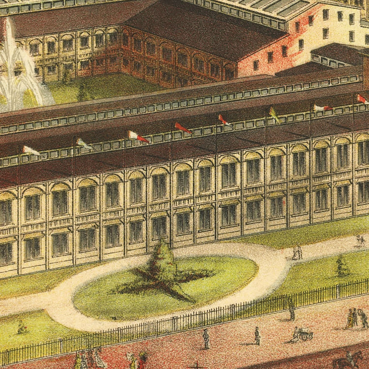Restored historic details from the 1883 city map of Louisville, Kentucky