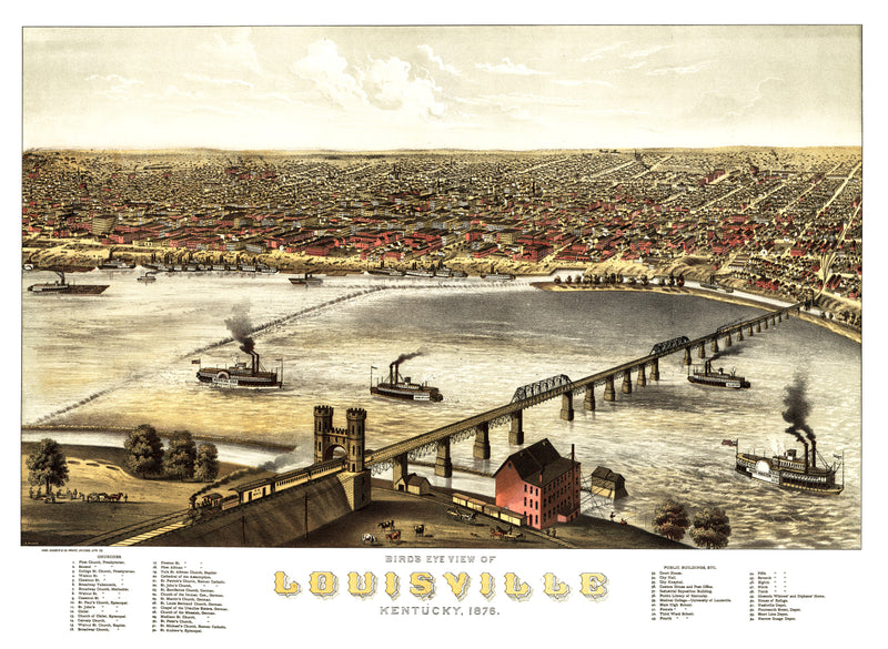 Size comparison using Vintage Map of Louisville, Kentucky 1876