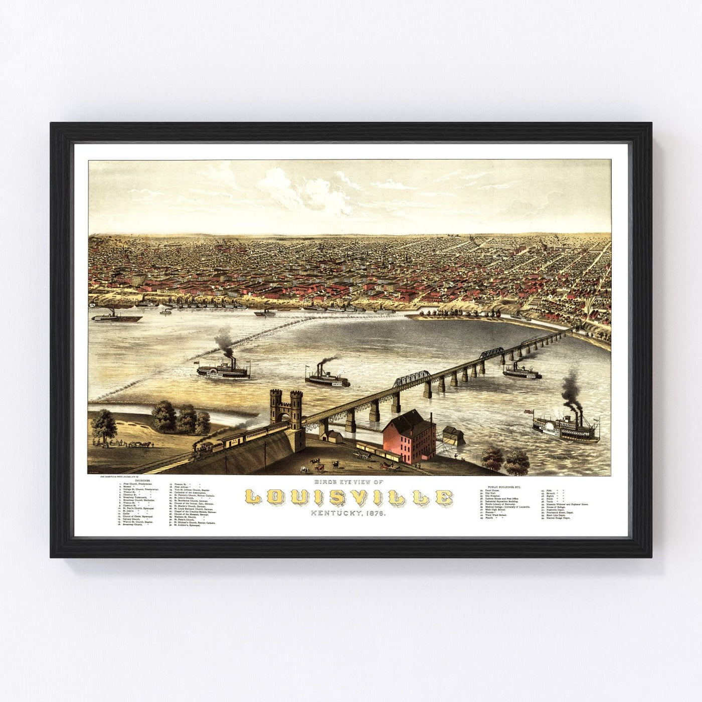 Louisville Vintage Map 1876