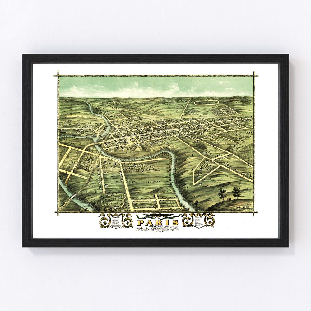 Paris Vintage Map 1870