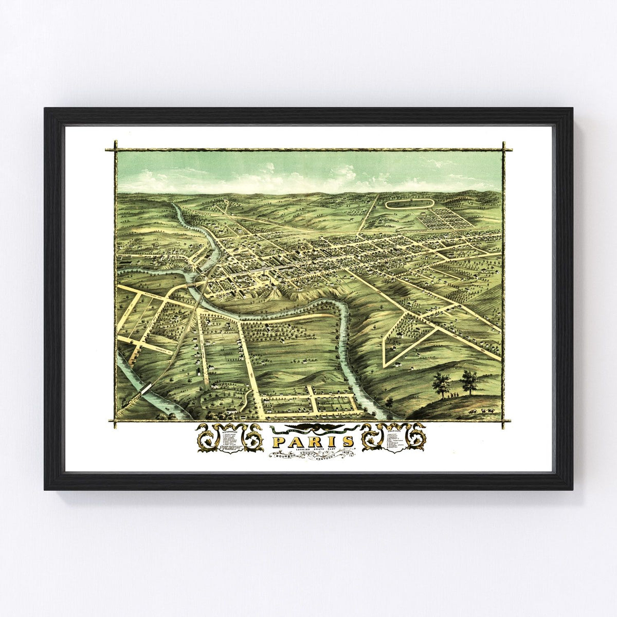 Paris Vintage Map 1870