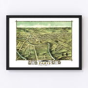 Paris Vintage Map 1870