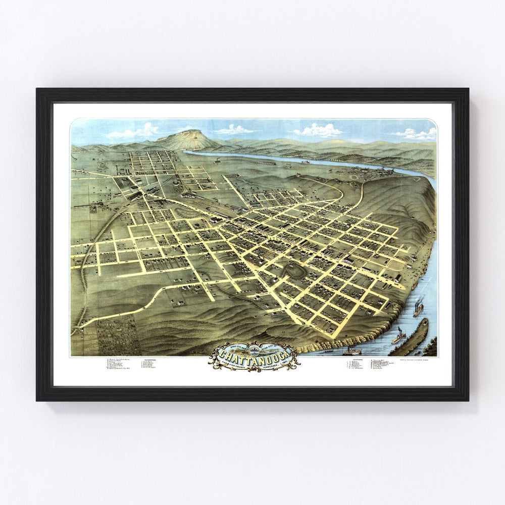 Chattanooga Vintage Map 1871