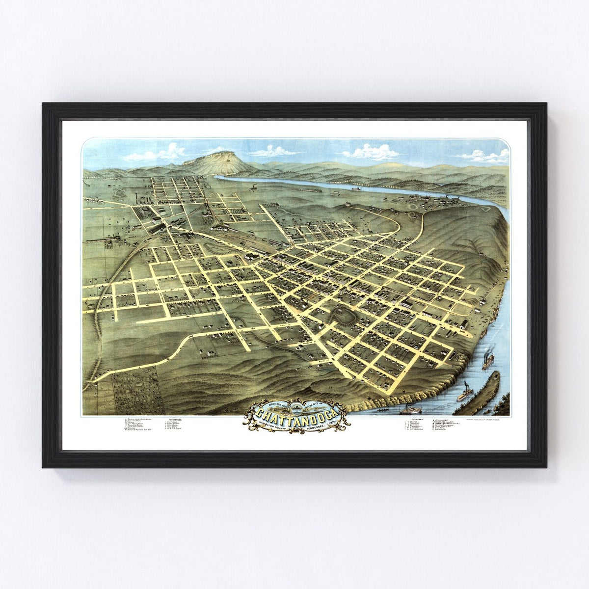 Chattanooga Vintage Map 1871