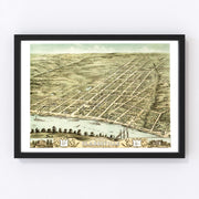 Clarksville Vintage Map 1870