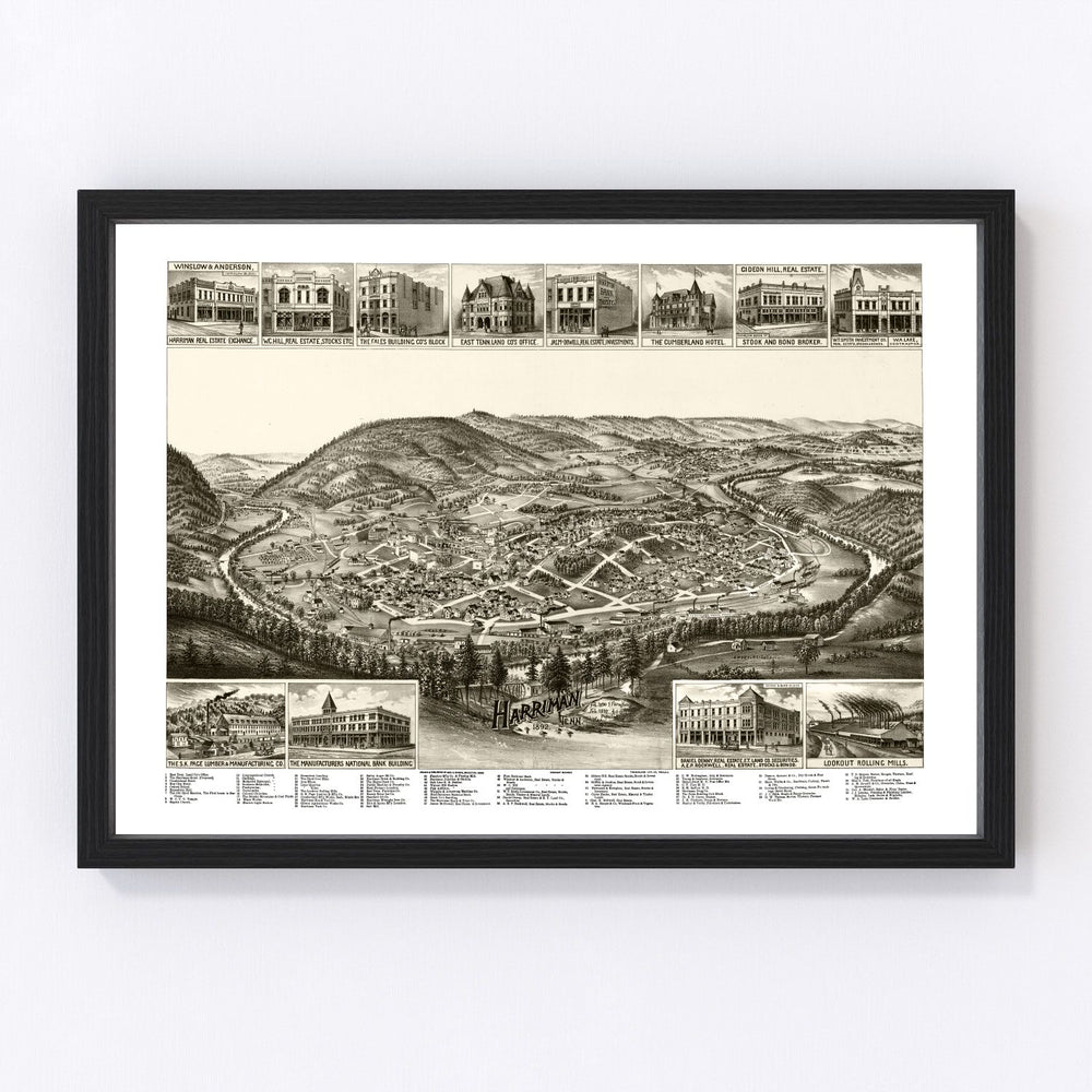 Harriman Vintage Map 1892