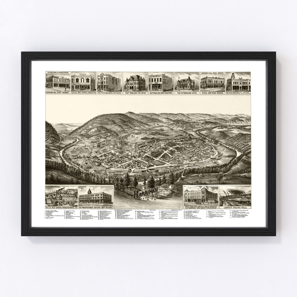 Harriman Vintage Map 1892