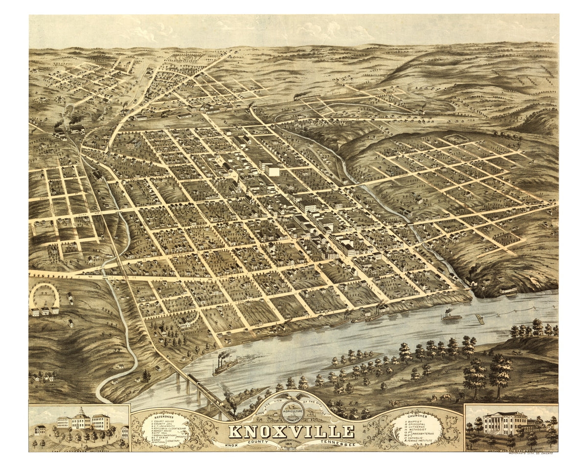 Preview of Vintage Map of Knoxville, Tennessee 1871
