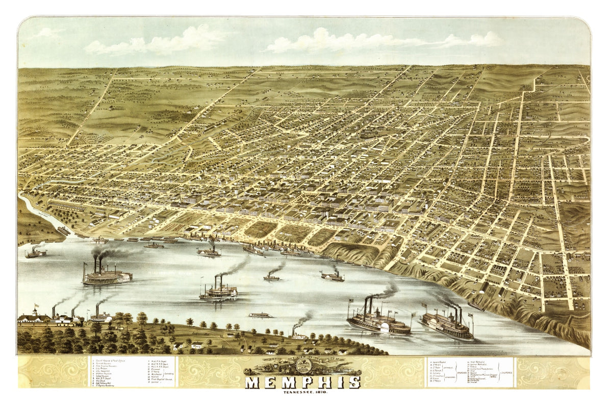 Preview of Vintage Map of Memphis, Tennessee 1870