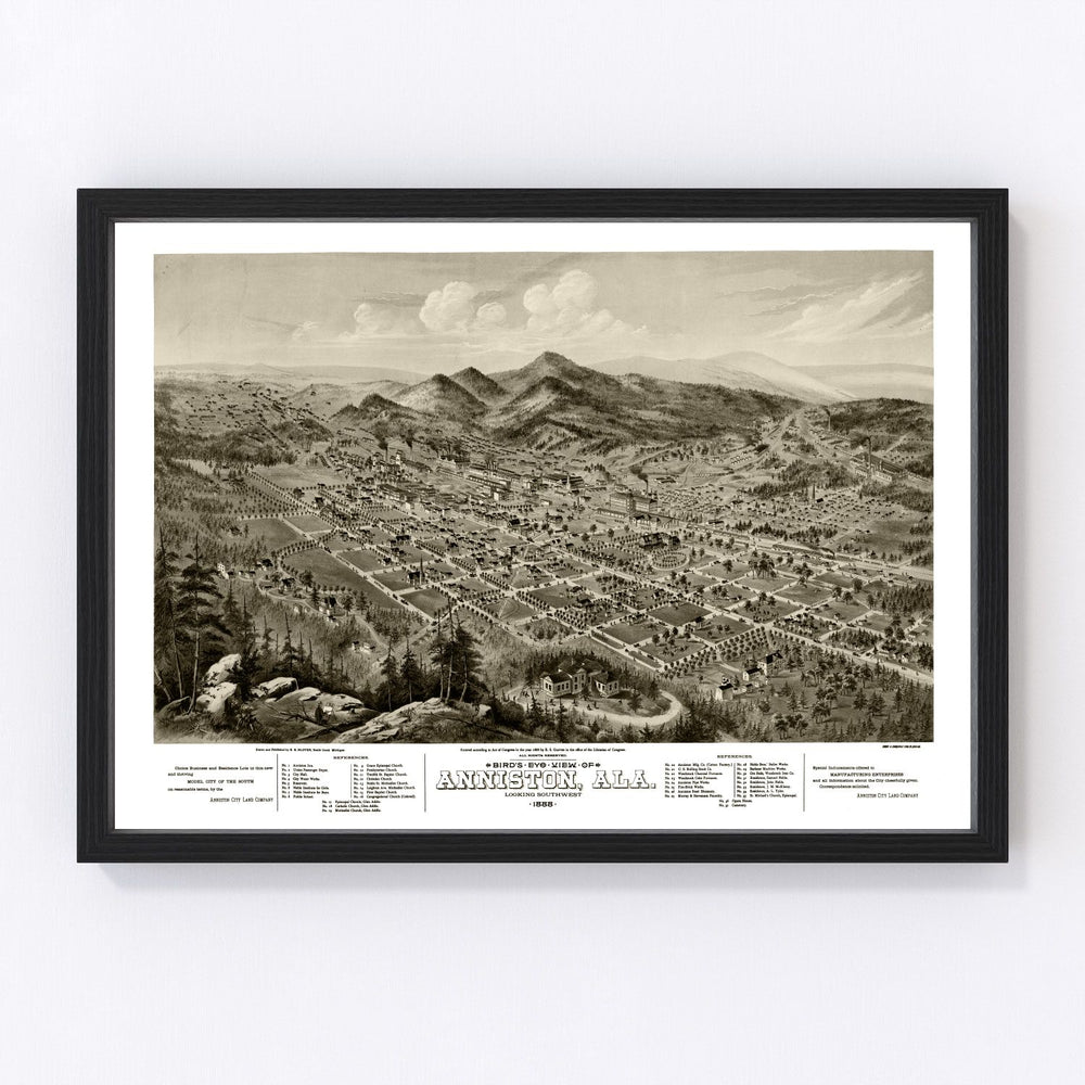 Anniston Vintage Map 1888