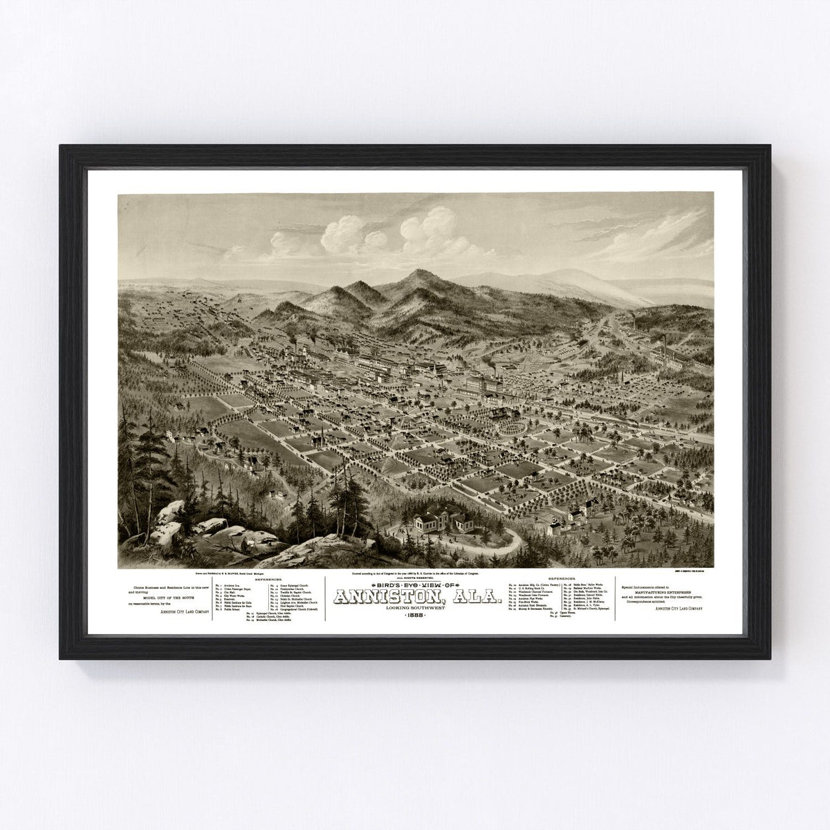Anniston Vintage Map 1888